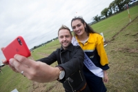 SElfie time for Derek Ryan and Rose of Tralee Jennifer Byrne, Offaly