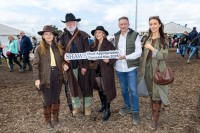 Most appropriately dressed lady Vanessa Shortall from Tullamore, Co Offaly and most appropriately dressed man Peter Larkin from Kinvara, Galway with Chloe Markham and Ger Osborne from Shaws and Holly Carpenter at the 2025, Screggan, Tullamore, Wednesday, 17th September 2025.
Photo: Alf Harvey.