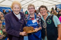 NPA managing director Anna May McHugh and ICA National president Mary Darcy with Maureen Igoe from Bonniconlon, Co Mayo, winner of the Euronics Brown Bread Making at Ploughing 2025.

Photo: Alf Harvey, no reproduction fee.