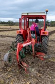 Edel Curtin from Kilmihil, Co. Clare ploughing for her native North Tipperary with her 1977 MF 240 in the Farmerette class at the South Laois Ploughing match on the lands of the Duggan family in Durrow.
Photo: Alf Harvey.
