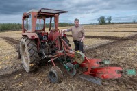 Brian Kelly from Borris in Carlow ploughing in the Classic 2 Furrow at the South Laois Ploughing match on the lands of the Duggan family in Durrow.
Photo: Alf Harvey.