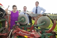 NPA assistant managing director Anna May McHugh with Paraic McCarthy and Martin Minchin, Kverneland on site at Heathpark, New Ross where the National Ploughing Championships will be held Tuesday 25th-Thursday 27th September.Picture: Alf Harvey.