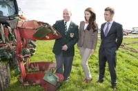 Ally Nagle-Keohane modelling for Noreen O'Donnell, New RossNPA chairman James Sutton; Ally Nagle-Keohane modelling for Noreen O'Donnell, New Ross and Michael John Tierney, Topaz on site at Heathpark, New Ross where the National Ploughing Championships will be held Tuesday 25th-Thursday 27th September.Picture: Alf Harvey.